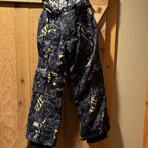 Ride snow boarding pants Stylish Kids Black and Yellow Graphic Pants